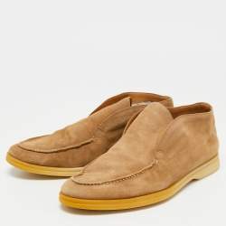 Loro Piana Brown Suede Open Walk Boots Size 42