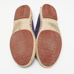 Pre Owned Loro Piana Dark Purple Suede Seaside Walk Espadrilles Size 44