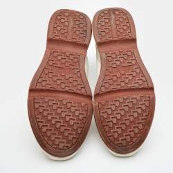 Pre Owned Loro Piana White/Grey Nylon and Suede Low Top Sneakers Size 46