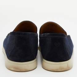 Pre Owned Loro Piana Blue Denim 'Summer Walk' Slip On Loafers Size 42