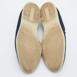 Pre Owned Loro Piana Blue Denim 'Summer Walk' Slip On Loafers Size 42