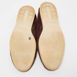 Pre Owned Loro Piana Dark Brown Suede Summer Walk Loafers Size 45