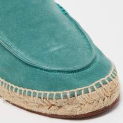 Loro Piana Green Suede Summer Walk Loafers Size 42