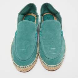 Loro Piana Green Suede Summer Walk Loafers Size 42