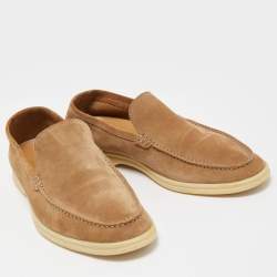 Pre Owned Loro Piana Brown Suede Summer Walk Loafers Size 41