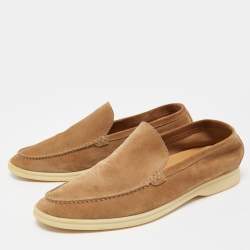 Pre Owned Loro Piana Brown Suede Summer Walk Loafers Size 41