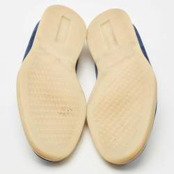 Pre Owned Loro Piana Navy Blue Suede Summer Walk Loafers Size 41