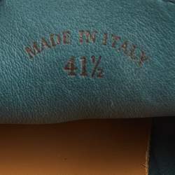 Pre Owned Loro Piana Teal Suede Summer Walk Loafers Size 41.5