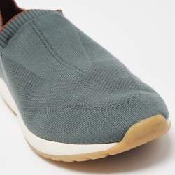 Pre Owned Loro Piana Green Knit Fabric 360 Lp Flexy Walk Sneakers Size 43