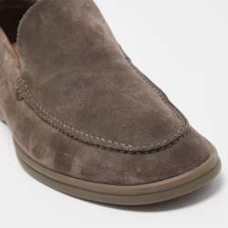 Pre Owned Loro Piana Brown Suede Summer Walk Slip On Loafers Size 43