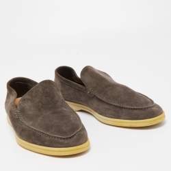 Pre Owned Loro Piana Brown Suede Summer Walk Loafers Size 43