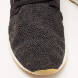 Pre Owned Loro Piana Black Knit Fabric 360 LP Flexy Walk Sneakers Size 44