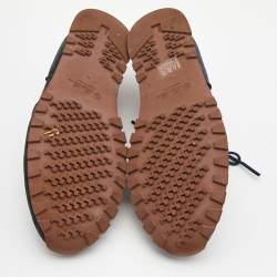 Pre Owned Loro Piana Navy Blue Suede Weekend Walk Trainers Sneakers Size 42