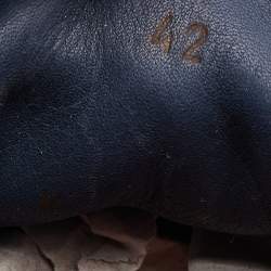 Pre Owned Loro Piana Navy Blue Suede Weekend Walk Trainers Sneakers Size 42