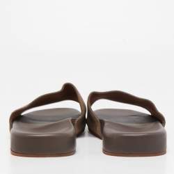 Loro Piano Brown Suede Flat Slides Size 44