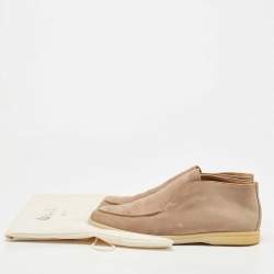 Loro Piana Beige Suede Open Walk Ankle Boots Size 40