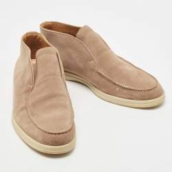 Loro Piana Beige Suede Open Walk Ankle Boots Size 40