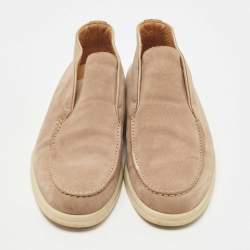 Loro Piana Beige Suede Open Walk Ankle Boots Size 40
