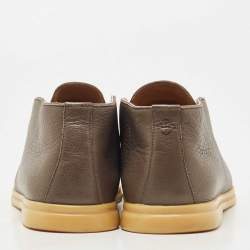 Pre Owned Loro Piana Brown Leather Open Walk Ankle Boots Size 40