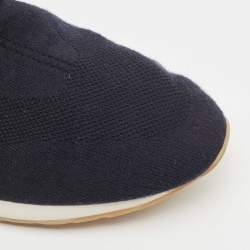Loro Piana Black Knit Fabric and Suede 360 LP Flexy Walk Sneakers Size 44
