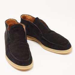 Loro Piana Black Suede Open Walk Boots Size 42