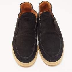 Loro Piana Black Suede Open Walk Boots Size 42