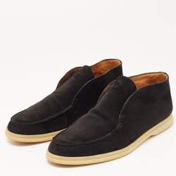 Loro Piana Black Suede Open Walk Boots Size 42