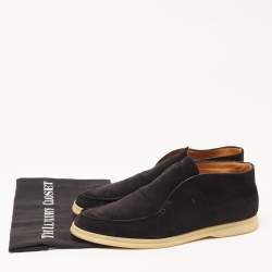 Loro Piana Black Suede Open Walk Boots Size 42