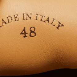 Pre Owned Loro Piana Navy Blue Leather Summer Walk Loafers Size 48