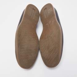 Pre Owned Loro Piana Navy Blue Leather Summer Walk Loafers Size 48