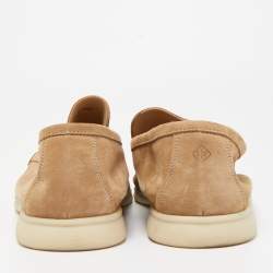 Pre Owned Loro Piana Beige Suede Summer Walk Loafers Size 47