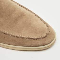 Pre Owned Loro Piana Brown Suede Summer Walk Slip On Loafers Size 42.5