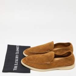 Pre Owned Loro Piana Brown Suede Summer Walk Loafers Size 45