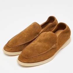 Pre Owned Loro Piana Brown Suede Summer Walk Loafers Size 45
