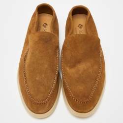 Pre Owned Loro Piana Brown Suede Summer Walk Loafers Size 45