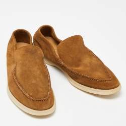 Pre Owned Loro Piana Brown Suede Summer Walk Loafers Size 45