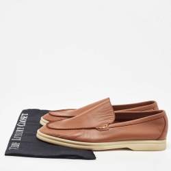 Pre Owned Loro Piana Brown Leather Summer Walk Loafers Size 40