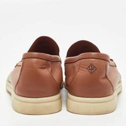 Pre Owned Loro Piana Brown Leather Summer Walk Loafers Size 40