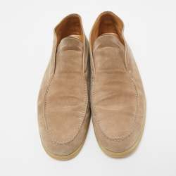 Pre Owned Loro Piana Beige Suede Open Walk Chukka Boots Size 44