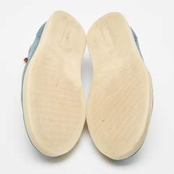 مملوكة مسبقًا Loro Piana Blue Nubuck Leather Soho Walk Low Top Sneakers Size 44