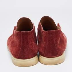Pre Owned Loro Piana Burgundy Suede Summer Walk Loafers Size 44
