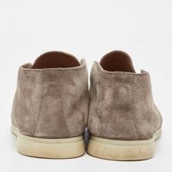 Pre Owned Loro Piana Grey Suede Summer Walk Slip On Loafers Size 41.5