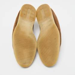 Pre Owned Loro Piana Brown Suede Summer Walk Loafers Size 41.5