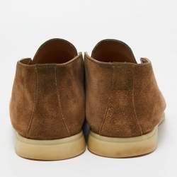 Pre Owned Loro Piana Brown Suede Summer Walk Loafers Size 41.5