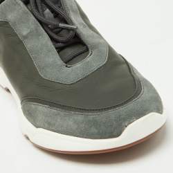 Loro Piana Grey Leather and Suede Modular Walk Sneakers Size 40
