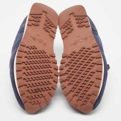 Pre Owned Loro Piana Blue Suede And Nylon Low Top Sneakers Size 40