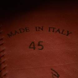 Pre Owned Loro Piana Grey Knit Fabric and Leather 360 Flexy Walker Slip On Sneakers Size 45