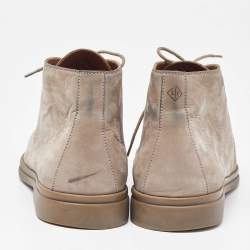 Pre Owned Loro Piana Grey Suede Namib Walk Ankle Boots Size 45