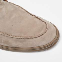 Pre Owned Loro Piana Grey Suede Namib Walk Ankle Boots Size 45