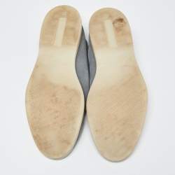 Pre Owned Loro Piana Pale Blue Suede Summer Walk Slip On Loafers Size 42.5